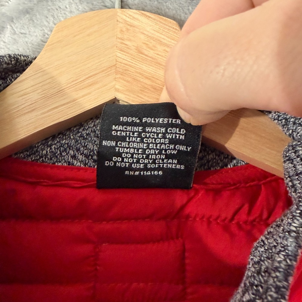 Ohio State Buckeyes Mens Large Colosseum Red Gray Quilted Chest Full-Zip Jacket - Picture 6 of 7